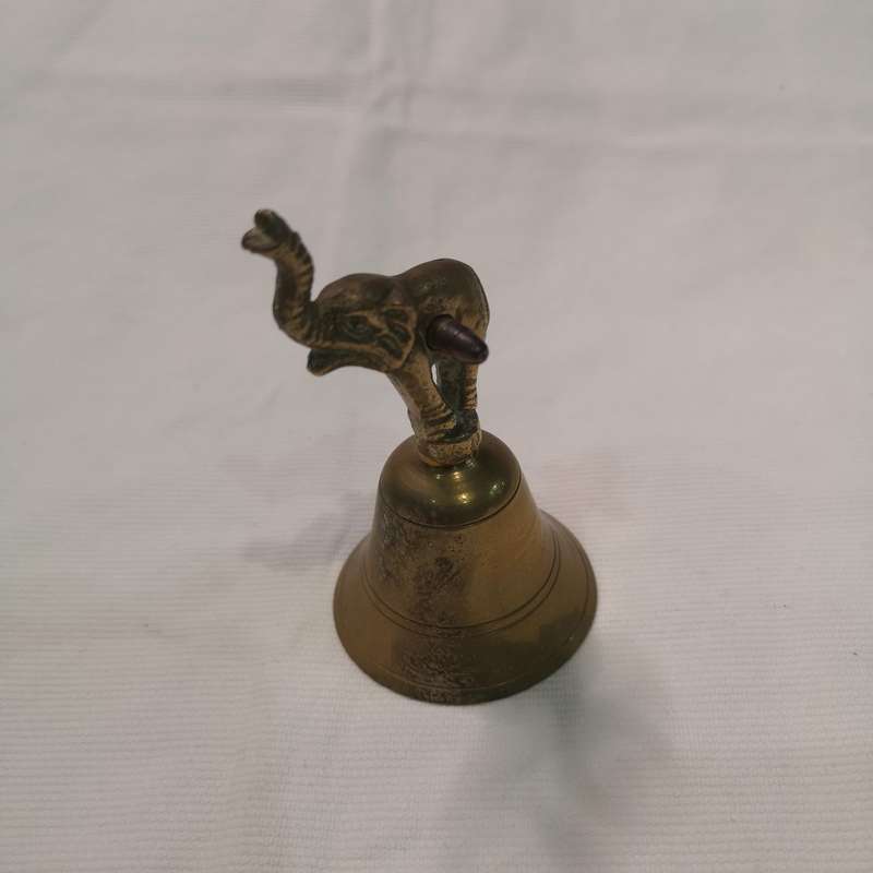 Vintage Brass Hand Table Bell Elephant