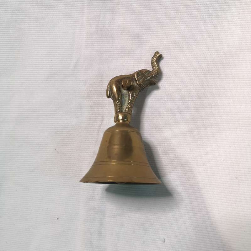 Vintage Brass Hand Table Bell Elephant