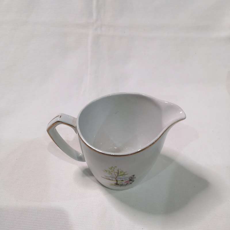 VINTAGE 1950'S MEAKIN PARIS French Poodle Cafe. Jug Glo White Ironstone