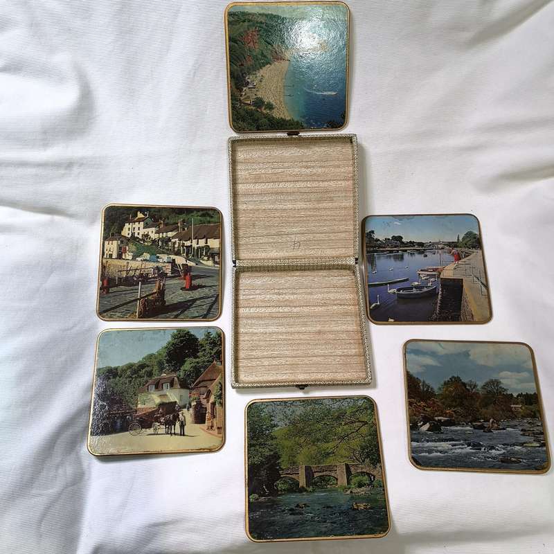 Vintage WIN EL WARE Oversized Collectable Antique England Made Barware Coasters