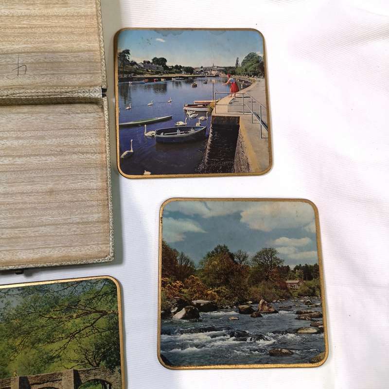 Vintage WIN EL WARE Oversized Collectable Antique England Made Barware Coasters