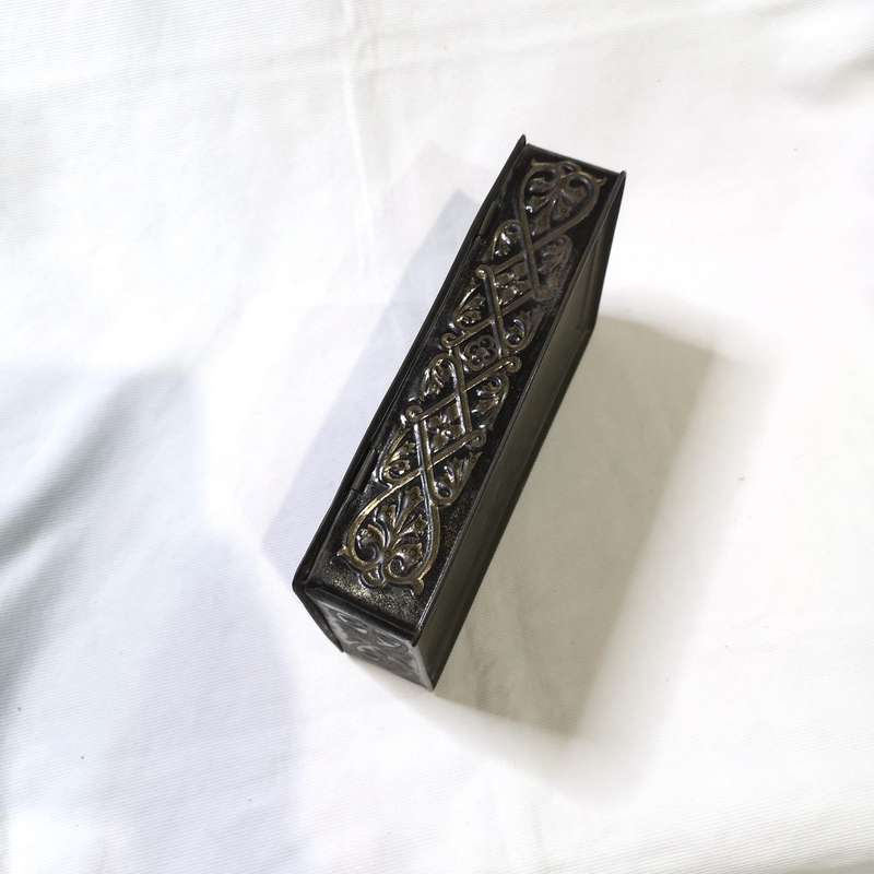 Vintage Embossed Metal "JOHN MACKINTOSHS TOFFEE TIN HALIFAX ENGLAND"