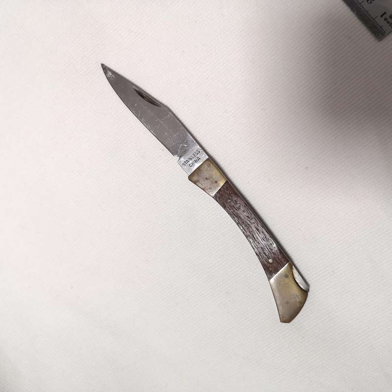 Vintage Lockback Pocket Knife made with Wood & Brass- Handmade