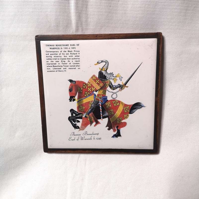 Decorative English Tile Thomas Beauchamp Earl Of Warwick B. 1345- Vintage