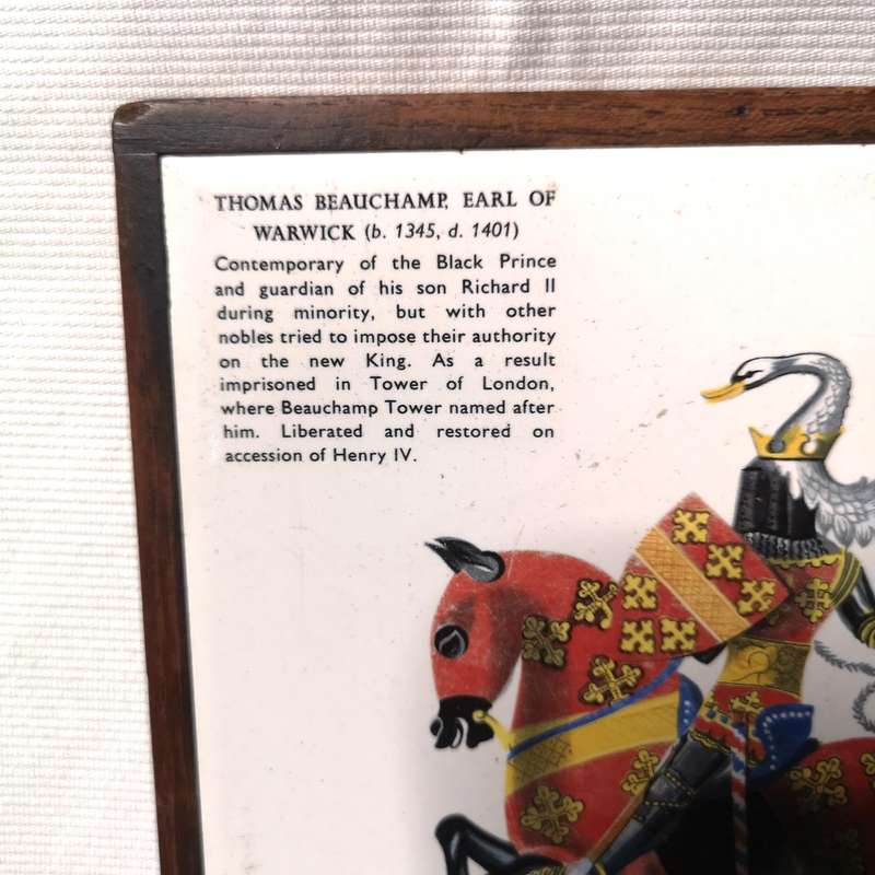 Decorative English Tile Thomas Beauchamp Earl Of Warwick B. 1345- Vintage