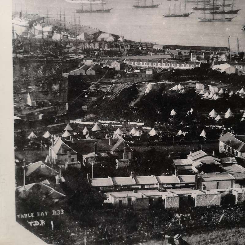 Historical Vintage 1800s Image "Cape Town Harbour from Signal Hill"