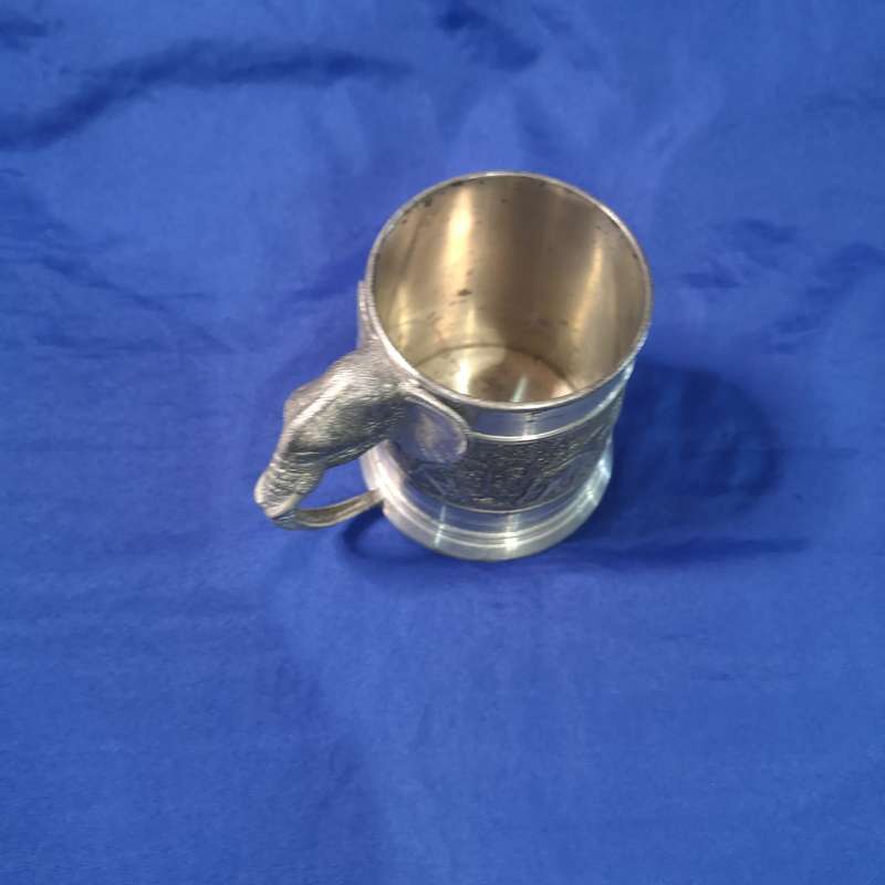 Bangkok Pewter Tankard feat. Elephant Head Handle, Lead Free, 97% Tin