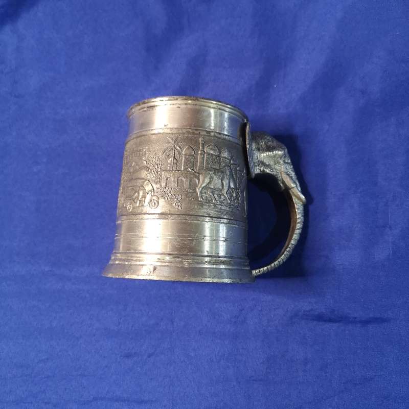 Bangkok Pewter Tankard feat. Elephant Head Handle, Lead Free, 97% Tin