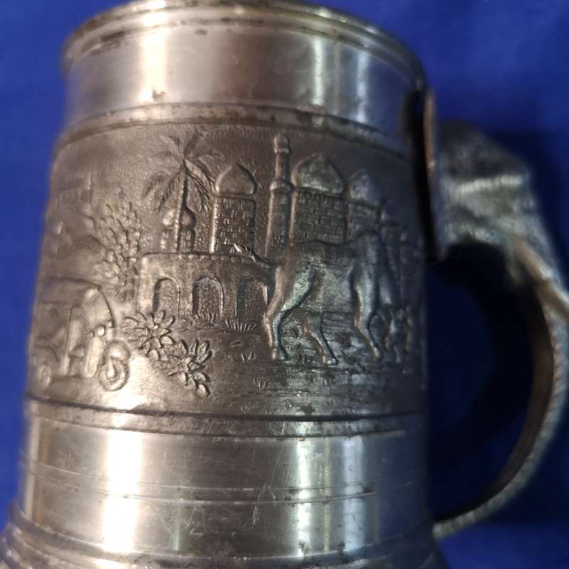 Bangkok Pewter Tankard feat. Elephant Head Handle, Lead Free, 97% Tin