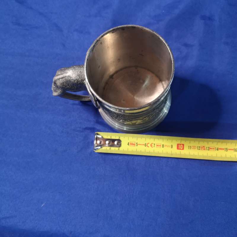 Bangkok Pewter Tankard feat. Elephant Head Handle, Lead Free, 97% Tin