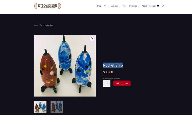 Rocket Ship- Ceramic Art, Handpainted