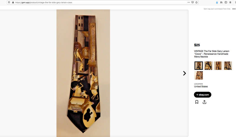 Vintage "The Far Side"Mens Tie- Udderplace