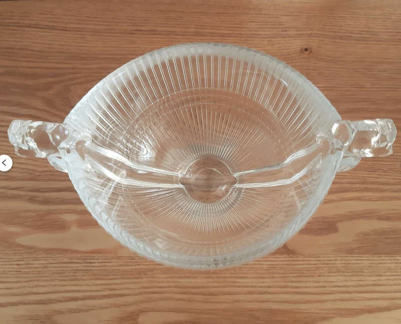 Kosta Boda Crystal bowl with horse head handles,Kjell Engman for Kosta Boda