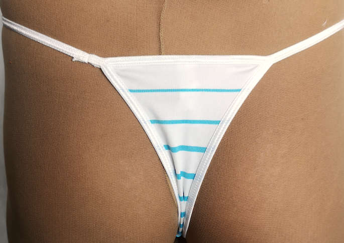 Sexy String Thong Blue and White Stripe