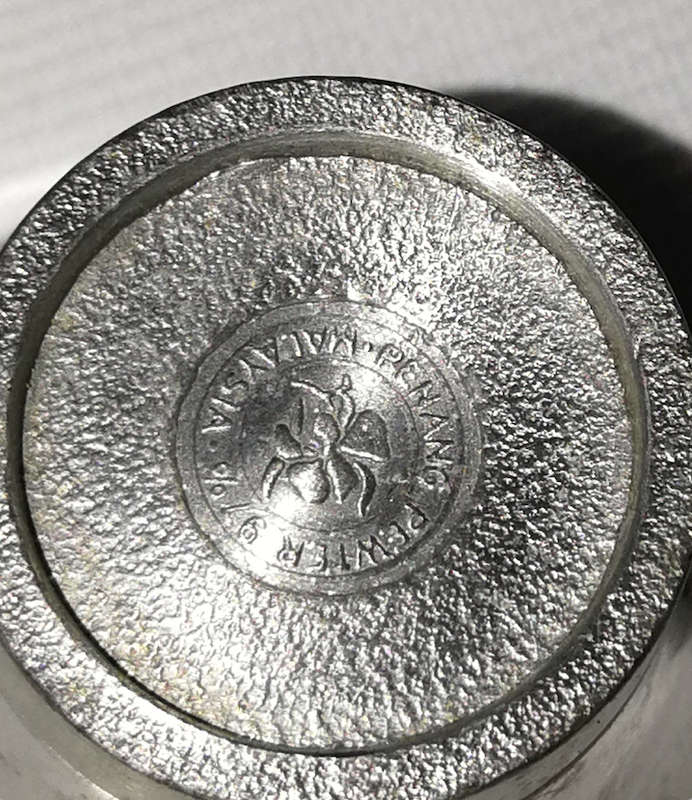 Mini Pewter shot/  Measure cup. Penang Malaysia 97%