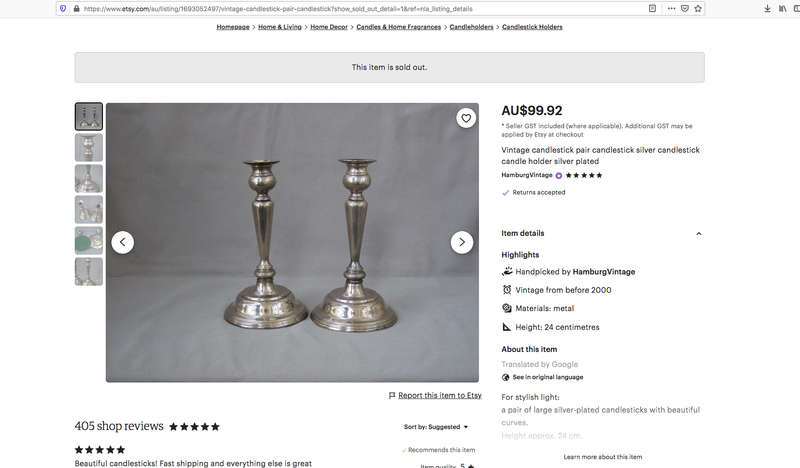 Vintage candlestick pair candlestick silver candlestick candle holder silver plated