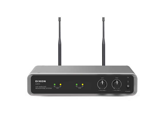 Dixon UHF Professional Wireless Handheld Microphone Set- 2 Handheld Microphone with Receiver