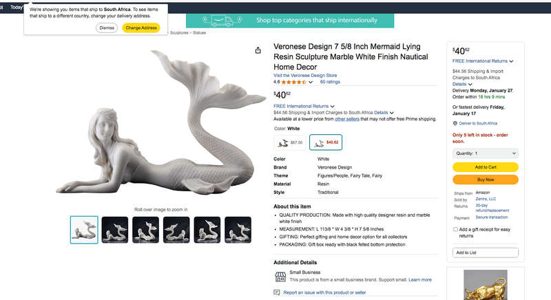 Topless Mermaid Solid Cast. Beautiful detail- Vintage