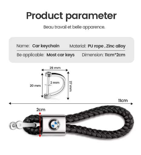BMW Luxury Leather Keyring Key Chain Fob Gift