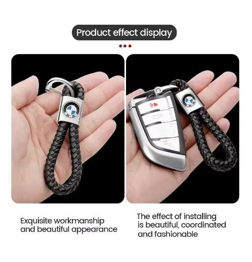 BMW Luxury Leather Keyring Key Chain Fob Gift