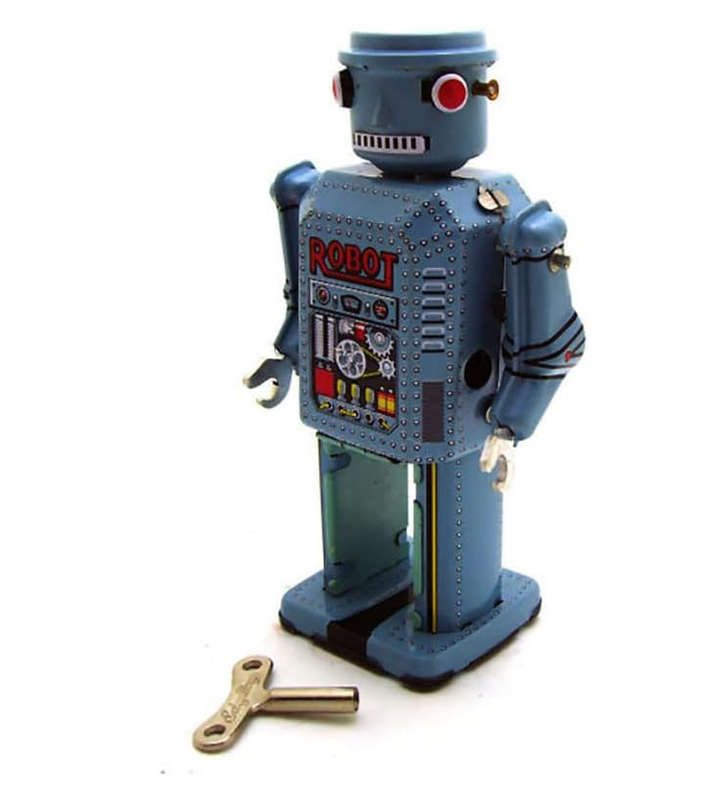 Wind Up Toy MS416 Large Eye Robot Iron Robot Retro Tin Toy