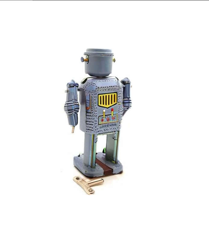 Wind Up Toy MS416 Large Eye Robot Iron Robot Retro Tin Toy