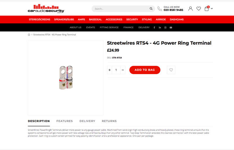 Streetwires Ring Terminal 4GA- Vintage
