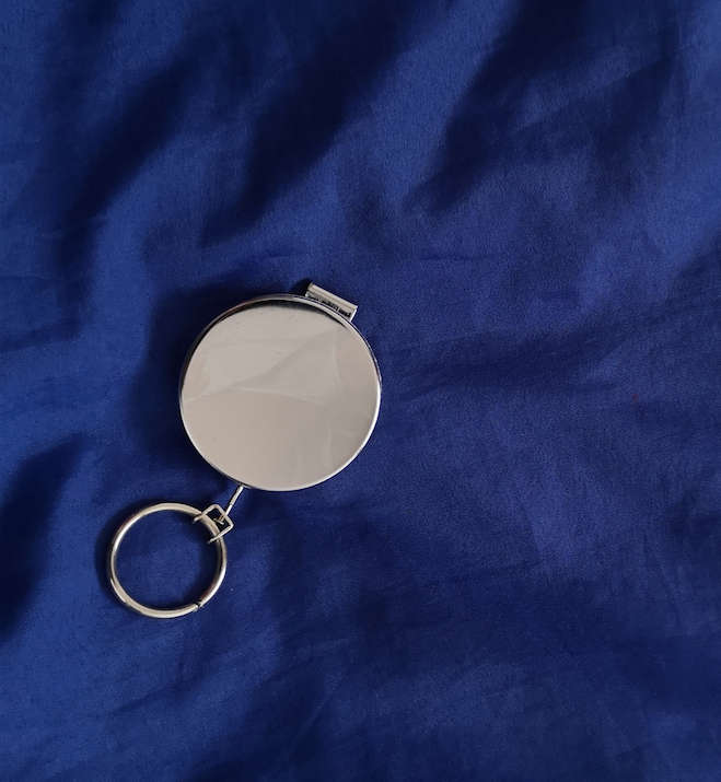 Lockey Vintage Retractable Key Ring 20" Pull Chain Clip Stainless Steel HONG KONG