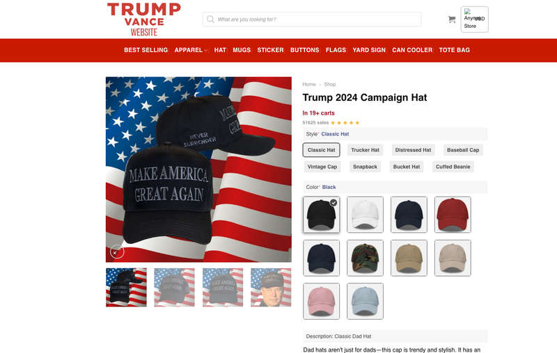 MAGA Hat Make America Great Again Black Hat Donald Trump 2024 . "Never Surrender"