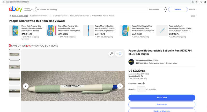 Paper Mate Biodegradable Pen 1.0 - Special Edition