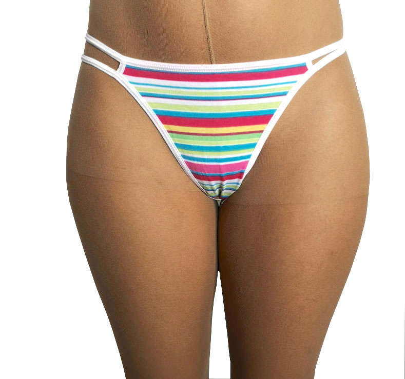Candy Striped Thong Panty