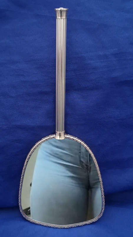 Vintage Handheld Floral Vanity Mirror- English