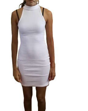 White Turtle Neck Dress Similar to Basic Instinct