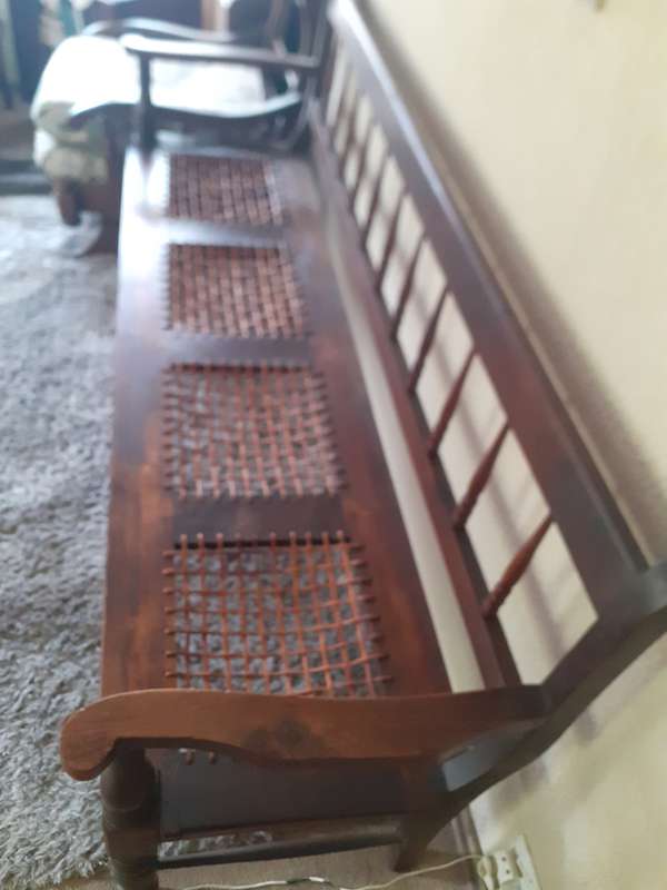 Antique Riempie 4-seater Bench