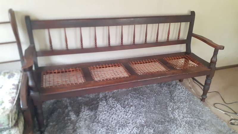 Antique Riempie 4-seater Bench