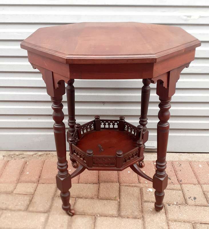 Antique Octagonal Wooden Table