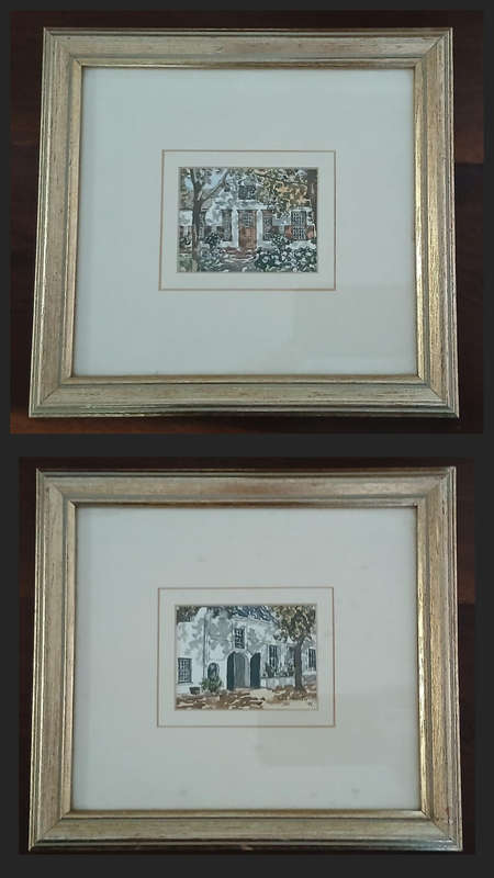 Two original small watercolours by Alan Maning.