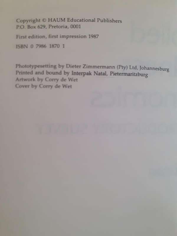 Applied Business Economics - an introductory survey ~ edited by P G du Plessis