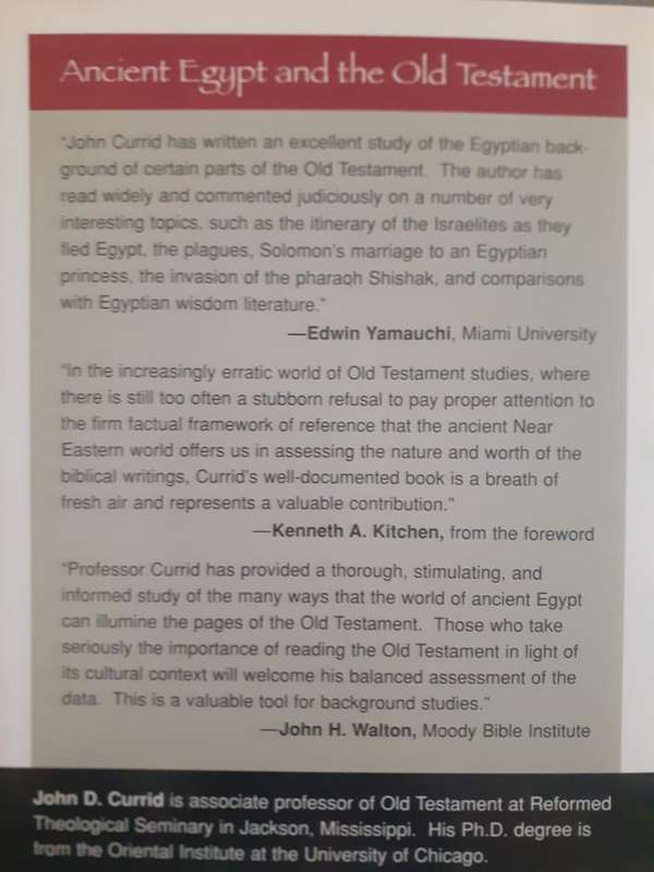 Ancient Egypt and the Old Testament ~ John D Currid