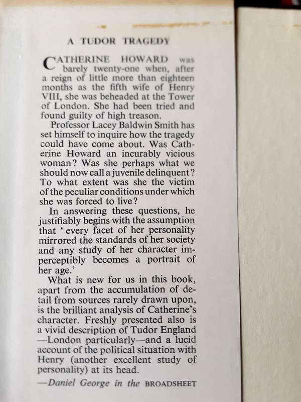 A Tudor Tragedy - The Life and Times of Catherine Howard ~ Lacey Baldwin Smith
