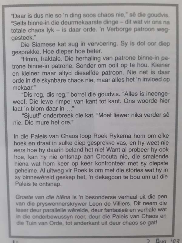Groete van die Hiena ~ Leon de Villiers