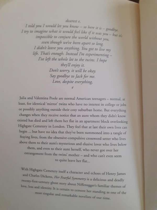 Her Fearful Symmetry ~ Audrey Niffenegger