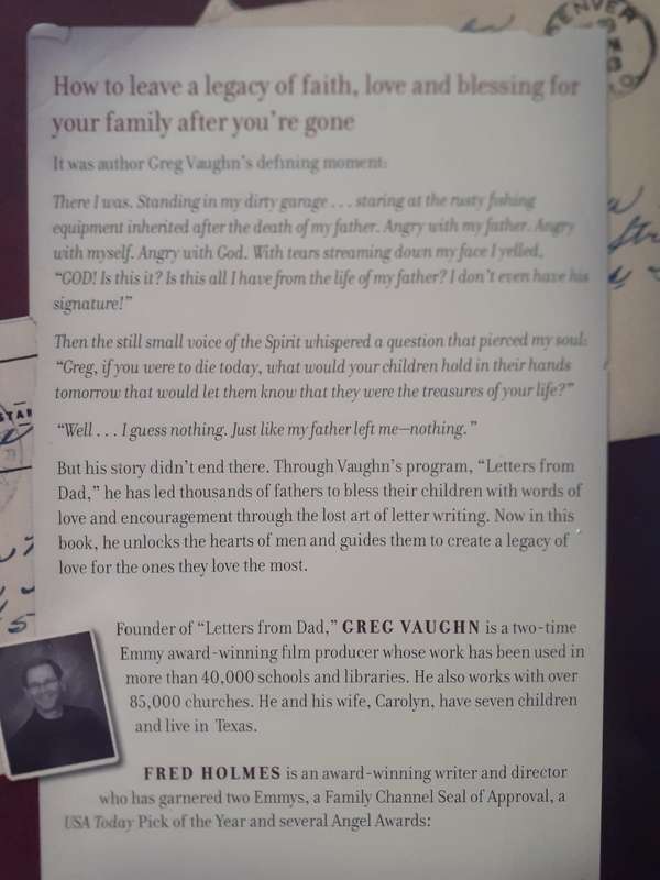 Letters from Dad ~ Greg Vaughn
