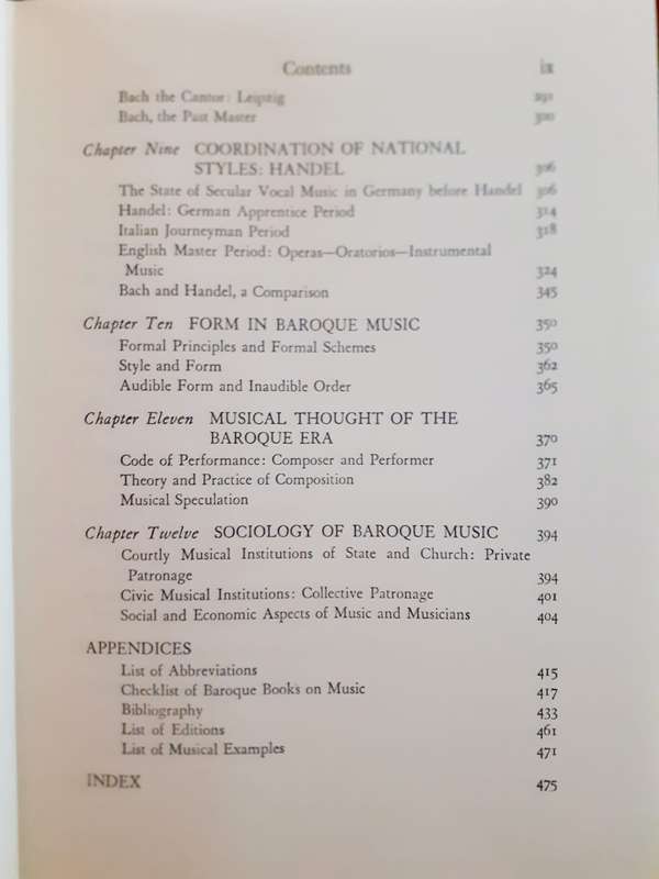Music in the Baroque Era ~ Manfred F Bukofzer