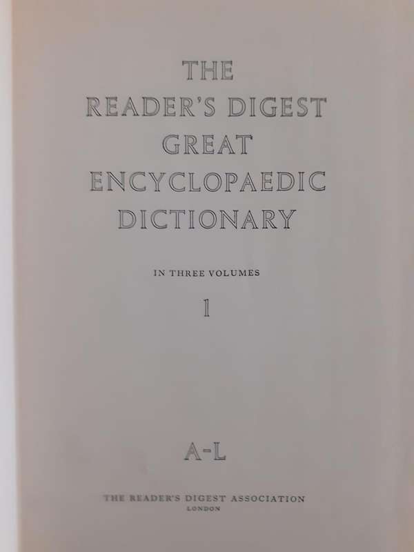 The Great Encyclopaedic Dictionary ~ Reader's Digest (Set of 3)