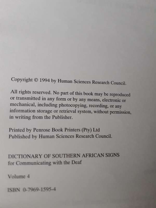 Dictionary of Southern African Signs for Communicating with the Deaf (Vol 4) ~ Claire Penn