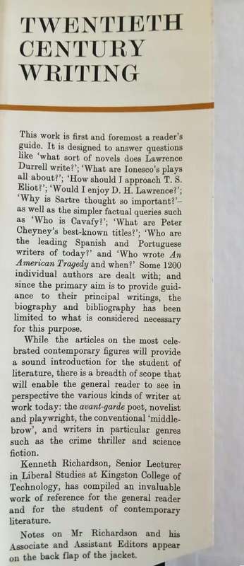 Twentieth Century Writing ~ edited by Kenneth Richardson
