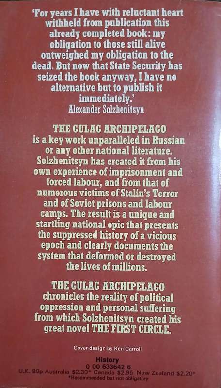 The Gulag Archipelago 1 & 2 ~ Alexander Solzhenitsyn