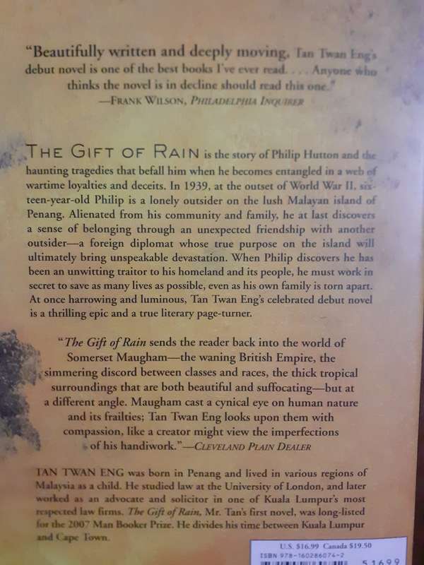 The Gift of Rain ~ Tan Twan Eng