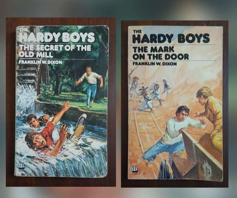THE HARDY BOYS (2 books) The Mark on the Door & The Secret of the Old Mill ~ Franklin W Dixon
